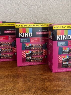 KIND Nut Bars Dark Chocolate Variety 3 Boxes (36 Bars) Clean Ingredients BB 5/26